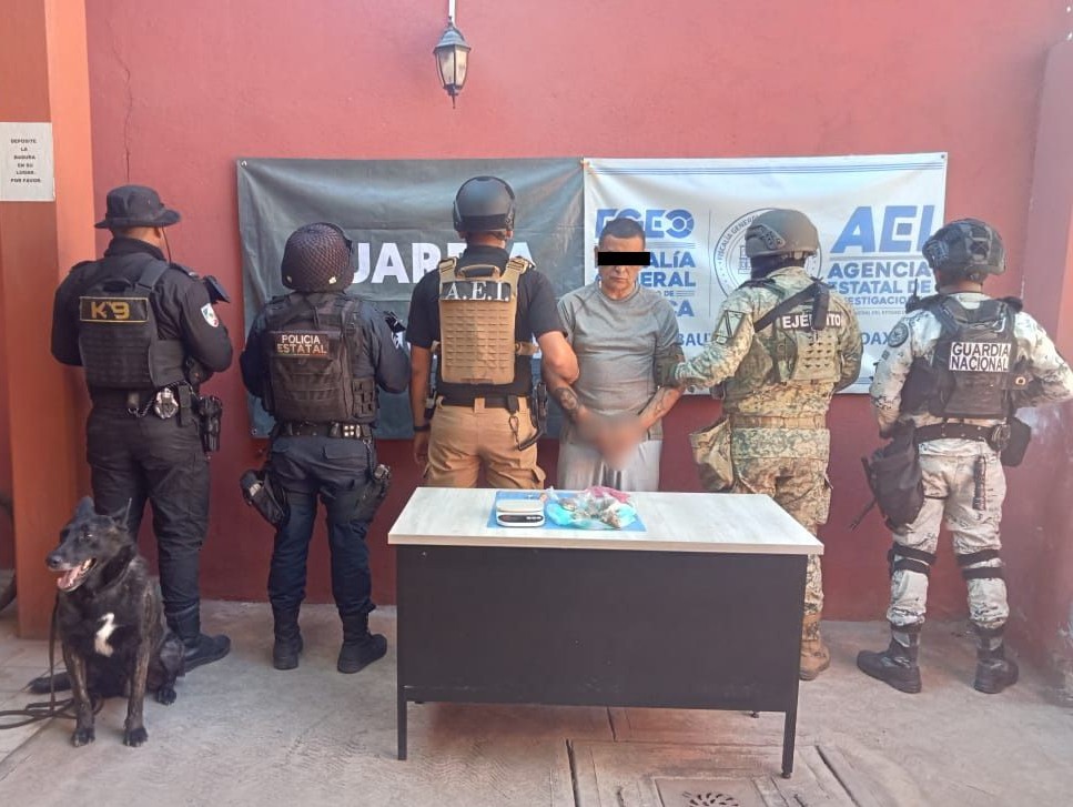 Cateo en Cuicatlán deja un detenido y aseguramiento de presunta marihuana